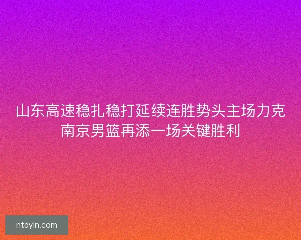 山东高速稳扎稳打延续连胜势头主场力克南京男篮再添一场关键胜利